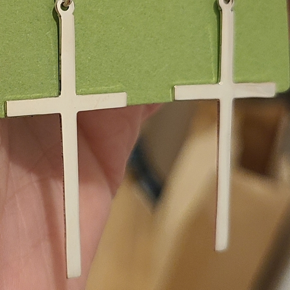 SEED & SAGE STERLING SILVER SIMPLE CROSS RELIGIOUS EARRINGS - Picture 5 of 8